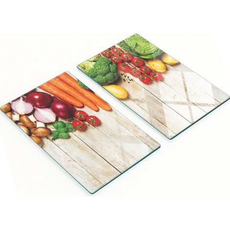 Tablas de cortar decorativas de vidrio para cocina, ideales para verduras y madera, 2 x 30 x 52 cm. (1/5)