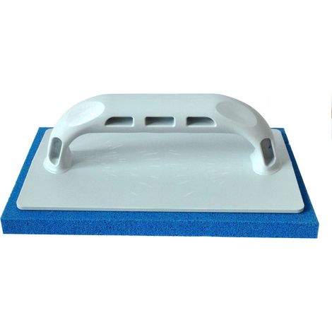 FRATTAZZO IN GOMMA MANICO IN PLASTICA Col. Blu (a grana fine) cm. 14x28