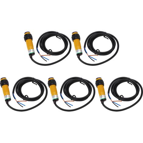 Lot de 5 interrupteurs photoélectriques infrarouges, détection à 10 cm, transistor NPN normalement ouvert, IP65, capteur photoélectrique 10-36 V CC (1/5)