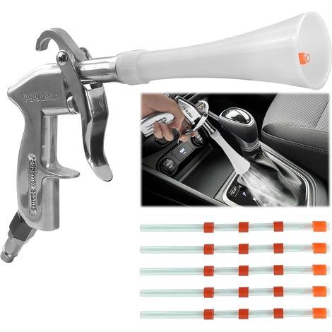 Soufflette Air Comprimé, Soufflette Compresseur, Pistolet de Nettoyage Voiture à Air Comprimé, Haute Pression Sans Réservoir, Pour L'entretien Intérieur, Livré Avec 5 Pièces Durites (1/5)