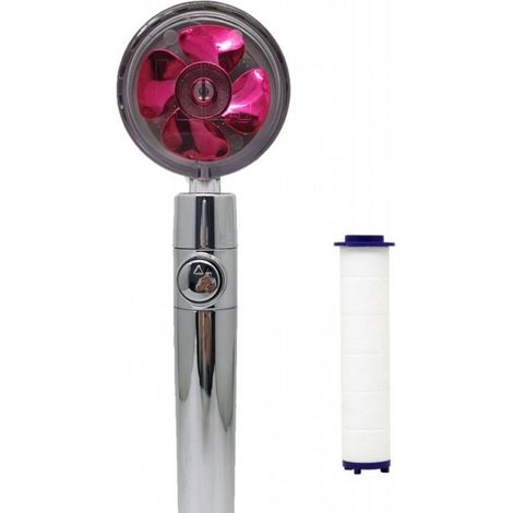Douchette turbo, douche vortex rotative à 360 degrés pour économiser l'eau avec bouton pause, facile à installer (1/5)