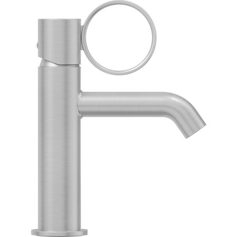 JACOB DELAFON Vivienne mezclador bajo de lavabo cromo cepillado con aro cromo cepillado