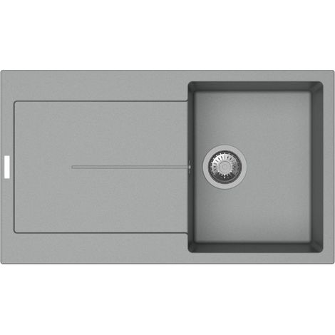 Fregadero 86x50 cm de cuarzo reversible de un seno con escurridor cromado - Enigma D100 (1/3)