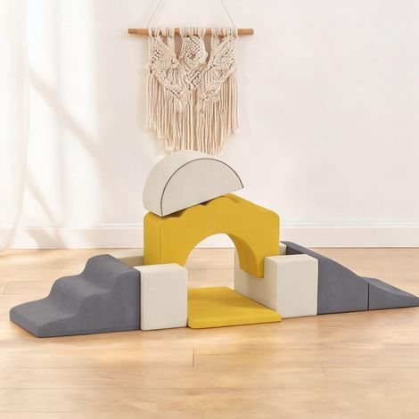 Blocs de motricité pour bébé en mousse 7 pièces housse lavable (1/5)