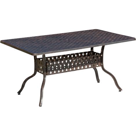 Inko Gartentisch Alu-Guss bronze Terrassentisch Form/Größe nach Wahl 150x97x74 cm (1/2)