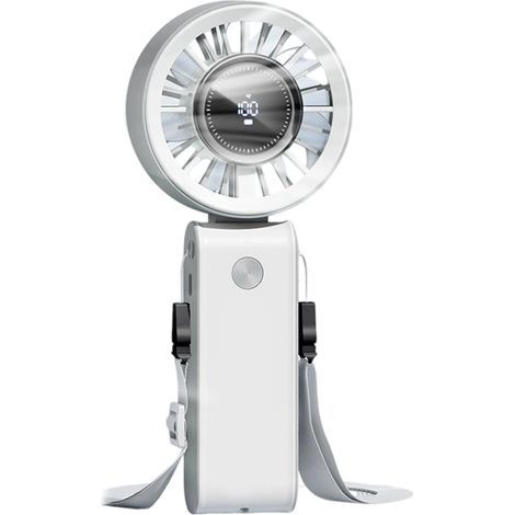 Ventilateur de voyage portable,petit ventilateur personnel à piles, 4 en 1 (main/bureau/taille/cou), indispensable pour l'été à la plage (1/5)