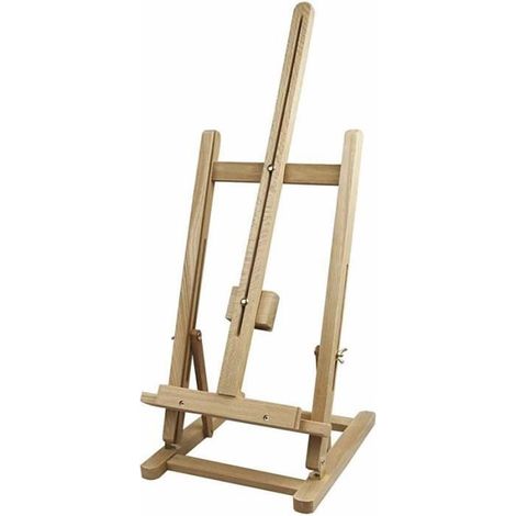 Chevalet de table en bois d'orme - avec support adaptable - facile à plier -hauteur maximale toile: 56cm - poids: 1,3 kg. réf 22156