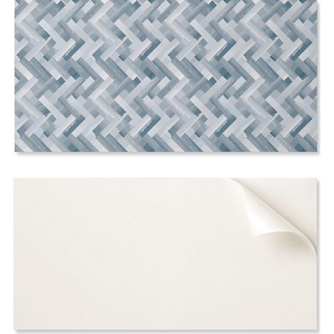 Azulejos decorativos de vinilo para pared con estampado de rayas en zigzag, 10x40x20 cm.