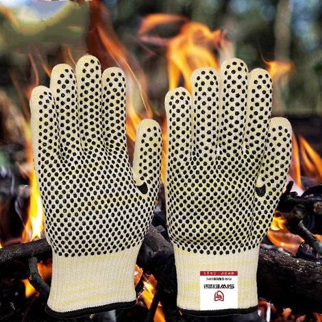 Gants industriels résistants aux hautes températures (jusqu'à 500 degrés), protection contre la chaleur, ignifuges. (1/4)