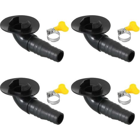 20-mm-Ablaufschlauchverbinder für Klimaanlagen, 4 Stück, universeller Ablaufverbinder mit Klemmring für Mini-Schlitzventile von Fensterklimaanlagen, Schwarz, Modell 8 (1/5)