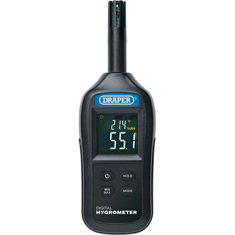 Draper Digital Hygrometer 12444 – Handheld Humidity and Temperature Meter (0-100% RH, -20°C to +70°C) (1/2)