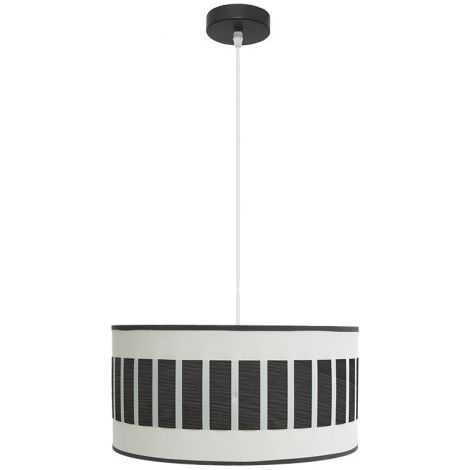 FABRILAMP Colgante Ivanna 1xe27 Negro/blanco-madera Negra Regx40x40 Cm (1/2)