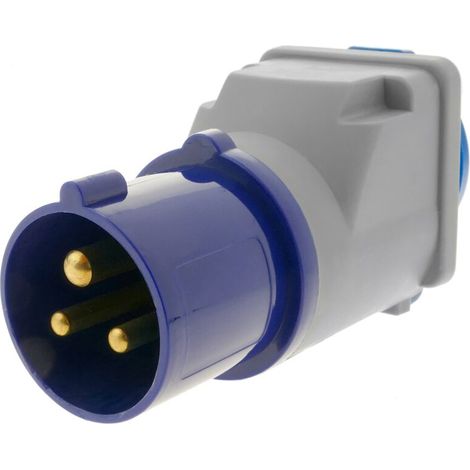 Adaptateur électrique CEE mâle vers Schuko femelle 16A 250V IP44 – Compatible IEC-60309 – Protection environnementale (1/4)