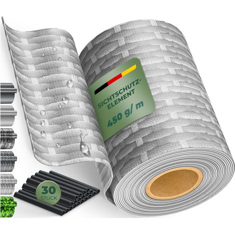 KESSER® PVC Sichtschutzstreifen Sichtschutz Rolle Doppelstabmatten Zaun Blickdicht Wetterfest und Windschutz Zaunfolie Sichtschutz Garten 70 m / Rattan-Grau