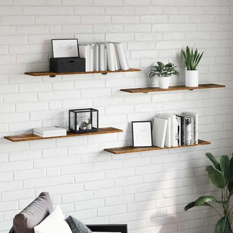 Regalbrett 4 pcs Braun 100 x 20 x 1.5 cm Holzwerkstoff