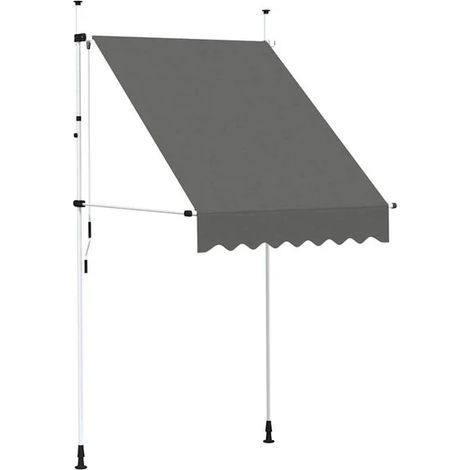 Store banne manuel rétractable de 150 cm, gris anthracite-ARCAN (1/5)