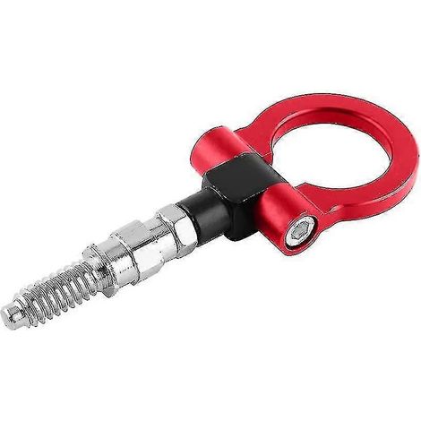 Crochet de remorquage pour voiture, kit de remorquage universel Keesno avec anneau de remorquage en alliage d'aluminium (rouge) (1/5)