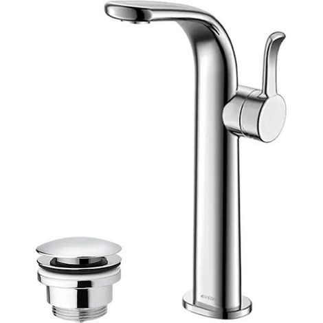 Mitigeur de lavabo avec bec haut et garniture de vidage (bouchon) chromé (1/2)