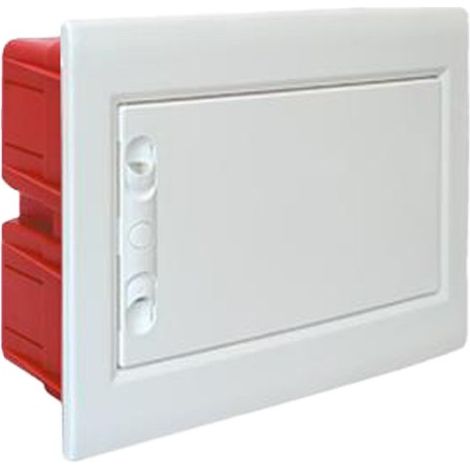 Centralino da incasso con portello cieco e telaio estraibile, 8 moduli, 240x195x80 mm,bianco, ideale per installazioni elettriche interne