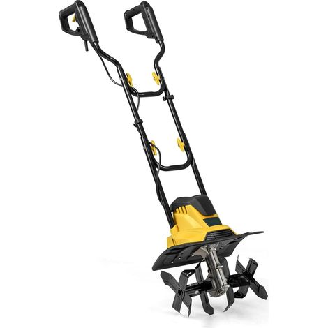 GOPLUS Motobineuse Electrique Filaire 1200W, Motoculteur Manuelle à Fraise 10 A, Largeur de Travail et Profondeur de Travail 22 cm, Ameublisseur Électrique, Fraiseuse de Jardin (Jaune, Largeur 36,5) (1/5)