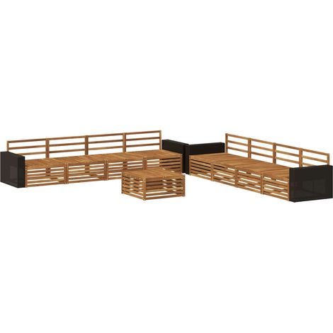 Outdoor Sofa Set 9 pcs Natural Solid Acacia wood vidaXL (1/5)