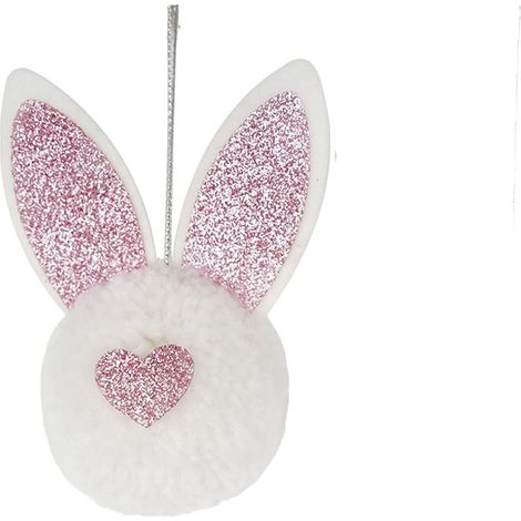 Guirlande De Lapin De Pâques - Décoration Fuzzy Avec Oreilles Et Queue - Pour Arbre, Couronne, Porte Et Fête - Lot De 12 Pièces (1/5)