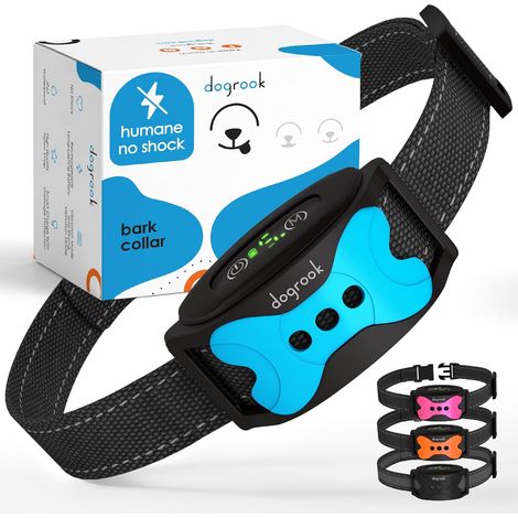 Collier anti-aboiements DogRook Collier intelligent pour robe canin Sans choc Signal sonore et vibration Rechargeable (1/5)