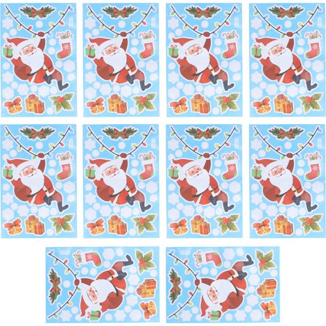 Lot de 10 autocollants muraux de Noël pour fenêtres, à coller soi-même, pour décorer votre maison ou vos fêtes. (1/5)
