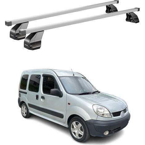 OMAC Dachträger Querträger Stahl für Renault Kangoo Express 1997-2007 – Abschließbar – City-Crash-getestet – DIN 75302:2019 – ISO/PAS 11154:2006 – Max. 75 kg Silber (1/5)