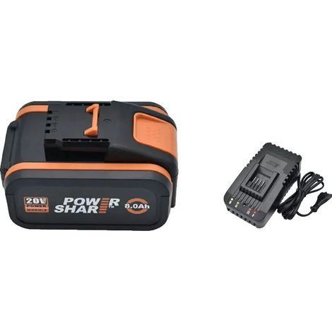 Batterie, capacité de 8000mAh, compatible avec divers outils, Worx 8AhX1-1chargeur (1/2)