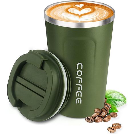 Mug isotherme à café - Mug à café étanche avec couvercle - Mug à café réutilisable - Mug isotherme nomade et écologique