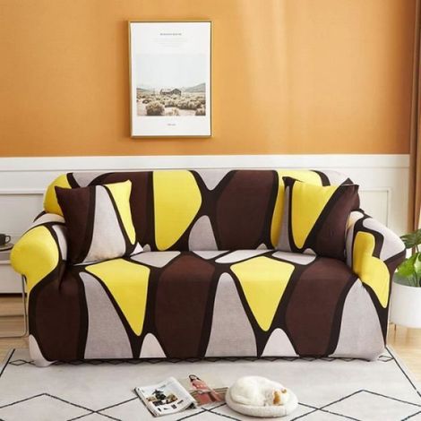 Housse De Canapé - 2 Places - Extensible Et Enveloppante - Pour Canapé De 145 À 185 Cm - Polyester - 1 Pièce (1/4)