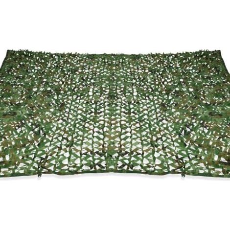 Voile D'Ombrage Rectangulaire Design Camouflage Shade 3x4 M Vert Plaid (1/5)
