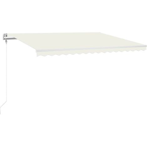 Auvent automatique avec capteur de vent et LED - Auvent de jardin Soleil imperméable 400x300 cm Crème BV205411 - BonneVie (1/5)