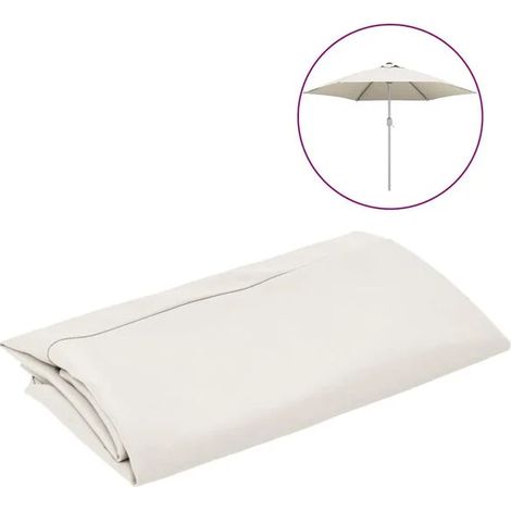Toile de rechange pour parasol d'extérieur, blanche, 300 cm (1/5)