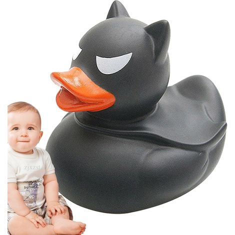 Canard de bain noir pour l'heure du - Mini jouet 5 cm , en vinyle souple , figurine flottante , acce (1/5)