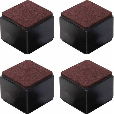 Set mit 4 selbstklebenden Möbelfüßen aus Kohlenstoffstahl – 50 mm hoch für Betten, Sofas, Kleiderschränke – Schwarze Quadrate (1/5)