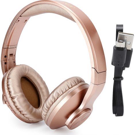BT602 Leichtes kabelloses Bluetooth 4.2 Gaming-Headset, Goldfarbene ABS-Stereo-Over-Ear-Kopfhörer (1/5)