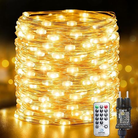 Guirnalda de luces para interiores Bzavor - 1000 m - 1000 LED - Con enchufe y función de memoria - Cable de cobre - Con temporizador - 8 modos - Resistente al agua IP65 - Para Navidad, dormitorio, fie (1/5)