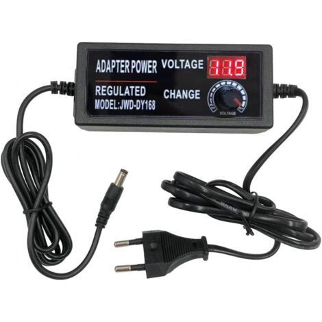 Alimentation réglable en tension DC 3-12V 5A avec affichage numérique, 60W Max 100-240V AC à DC 3V 4V 4.5V 5V 6V 7V 8V 9V 10V 12V Adaptateur secteur universel Convertisseur de transformateur (1/5)