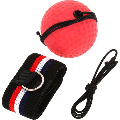 Ballon d'exercice de boxe pour adultes avec bandeau pour l'entraînement de vitesse (bandeau rouge) (1/5)