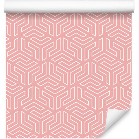 Carta da parati con motivo geometrico corallo, centro corallo 50x1000 cm (1/5)