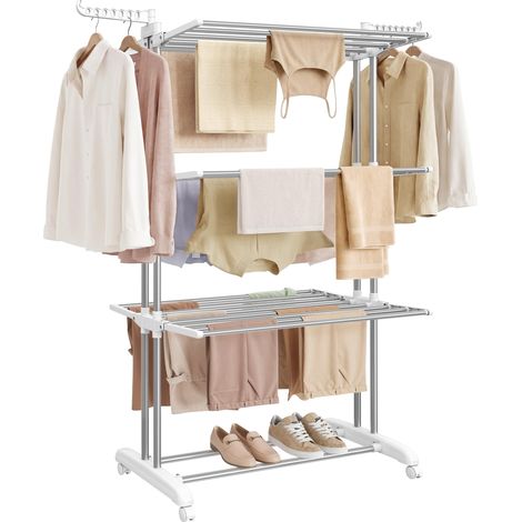 Etendoir Linge Interieur Exterieur, Séchoir Mobile à 4 Niveaux (1/5)