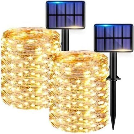 Solar String Lights [2 Pack], Total 44M 440 LED Outdoor Lights, 8 Modes Waterproof Outdoor LED String Lights for Garden Tree Patio Wedding Yard Christmas White (1/4)