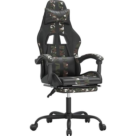 Maison Exclusive - Sedia da Gaming con Poggiapiedi Nero e Mimetico in Similpelle (1/5)