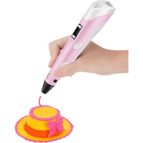 Kit de démarrage pour stylo d'impression 3D - Stylo graffiti - Kit de coloriage - Kit de loisirs créatifs - Convient aux enfants et aux adultes (rose) (1/2)