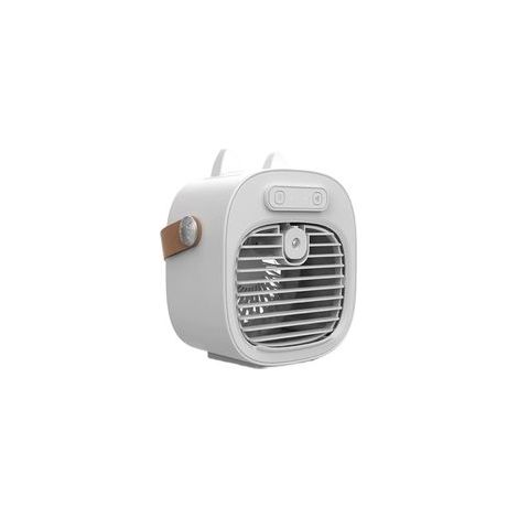 Ventilateur portable, climatiseur, 3 vitesses, rechargeable par USB, adapté aux dortoirs, camping, bureaux 7,36 pouces, blanc 4000 mAh