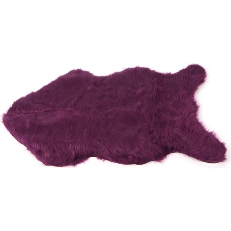 Tapis en fausse fourrure de mouton, doux et moelleux, pour chambre, canapé, sol, salon, décoration violette (1/5)
