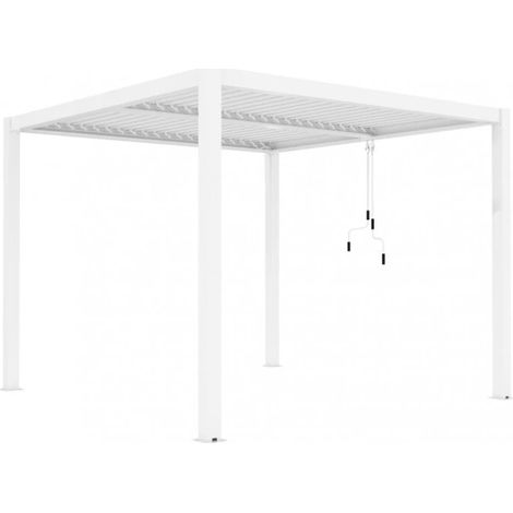 gazebo pergola bioclimatica da esterno elica garden bianca in alluminio - 3x3x2,5 m (1/3)