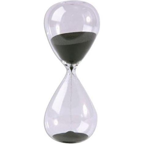 Grand sablier en Verre avec Sable Noir - Décoration d’intérieur ou Cadeau de Noël et d'anniversaire 5 Minutes Noir (1/3)
